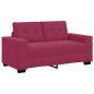 Preview: Zweisitzer-Sofa Weinrot 120 cm Samt