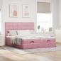 Preview: Ottoman-Bett mit Matratzen Rosa 180x200 cm Samt