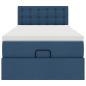 Preview: Ottoman-Bett mit Matratze & LEDs Blau 80x200 cm Stoff