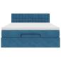 Preview: Ottoman-Bett mit Matratze Dunkelblau 140x200 cm Samt