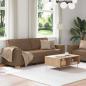 Preview: 2-tlg. Sofagarnitur mit Kissen Braun Stoff