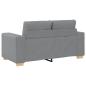 Preview: Zweisitzer-Sofa Hellgrau 120 cm Stoff