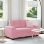Preview: ARDEBO.de - Zweisitzer-Sofa Rosa 120 cm Samt