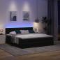 Preview: Ottoman-Bett mit Matratzen & LEDs Schwarz 180x200 cm Samt