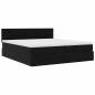 Preview: Ottoman-Bett mit Matratzen & LEDs Schwarz 180x200 cm Samt