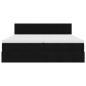 Preview: Ottoman-Bett mit Matratzen & LEDs Schwarz 180x200 cm Samt