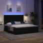 Preview: Ottoman-Bett mit Matratzen & LEDs Schwarz 180x200 cm Samt