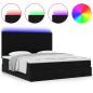 Preview: Ottoman-Bett mit Matratzen & LEDs Schwarz 180x200 cm Samt