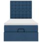 Preview: Ottoman-Bett mit Matratze Blau 80x200 cm Stoff