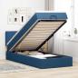 Preview: ARDEBO.de - Ottoman-Bett mit Matratze & LEDs Blau 80x200 cm Stoff