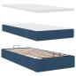 Preview: Ottoman-Bett mit Matratze & LEDs Blau 80x200 cm Stoff