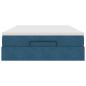 Preview: Ottoman-Bett mit Matratze Dunkelblau 140x200 cm Samt