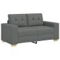Preview: Zweisitzer-Sofa Dunkelgrau 120 cm Stoff