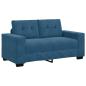 Preview: ARDEBO.de - Zweisitzer-Sofa Blau 120 cm Samt