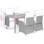 Preview: 5-tlg. Garten-Essgruppe mit Kissen Schwarz Poly Rattan
