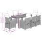 Preview: 9-tlg. Garten-Essgruppe mit Kissen Schwarz Poly Rattan
