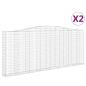 Preview: Gabionen mit Hochbogen 2 Stk. 400x30x160/180cm Verzinktes Eisen
