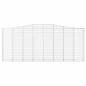 Preview: Gabionen mit Hochbogen 2 Stk. 400x30x160/180cm Verzinktes Eisen
