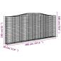 Preview: Gabionen mit Hochbogen 2 Stk. 400x30x160/180cm Verzinktes Eisen