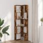 Preview: Eck-Bücherregal 5 Böden Räuchereiche 50x50x179 cm Holzwerkstoff