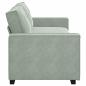 Preview: 3-Sitzer-Sofa Hellgrau 180 cm Samt