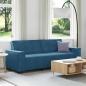 Preview: ARDEBO.de - 3-Sitzer-Sofa Blau 180 cm Samt