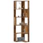 Preview: ARDEBO.de - Eck-Bücherregal 5 Böden Altholz-Optik 50x50x179cm Holzwerkstoff
