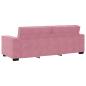 Preview: 3-tlg. Sofagarnitur mit Kissen Rosa Samt
