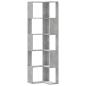 Preview: Eck-Bücherregal 5 Böden Betongrau 50x50x179 cm Holzwerkstoff