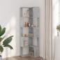 Preview: Eck-Bücherregal 5 Böden Betongrau 50x50x179 cm Holzwerkstoff