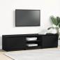 Preview: ARDEBO.de - TV-Schrank Schwarz Eichen-Optik 140x40x36 cm Holzwerkstoff