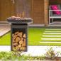 Preview: RedFire Feuerschale mit Grill und Holzfach Stahl Mattschwarz