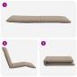 Preview: ARDEBO.de - Sonnenliege Klappbar Taupe 175x54x8,5 cm Oxford-Gewebe