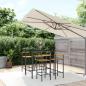 Preview: ARDEBO.de - 5-tlg. Gartenbar-Set Schwarz Poly Rattan & Massivholz Akazie
