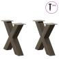 Preview: Couchtischbeine X-Form 2 Stk. Naturstahl 50x(42-43) cm Stahl