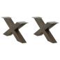Preview: ARDEBO.de - Couchtischbeine X-Form 2 Stk. Naturstahl 70x(30-31) cm Stahl