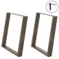 Preview: ARDEBO.de - Esstischbeine U-Form 2 Stk. Naturstahl 80x(72-73) cm Stahl