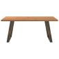 Preview: Esstisch Hellbraun 180x100x74 cm Massivholz Eiche Rechteckig