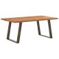 Preview: Esstisch Hellbraun 180x100x74 cm Massivholz Eiche Rechteckig