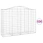 Preview: Gabionen mit Hochbogen 30Stk. 200x50x140/160cm Verzinktes Eisen