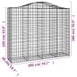 Preview: Gabionen mit Hochbogen 15Stk. 200x50x160/180cm Verzinktes Eisen