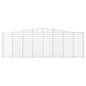 Preview: Gabionen mit Hochbogen 10Stk. 400x30x120/140cm Verzinktes Eisen