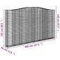 Preview: Gabione mit Hochbogen 400x30x220/240 cm Verzinktes Eisen
