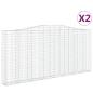 Preview: Gabionen mit Hochbogen 2 Stk. 400x30x180/200cm Verzinktes Eisen