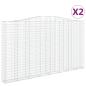Preview: Gabionen mit Hochbogen 2 Stk. 400x30x220/240cm Verzinktes Eisen