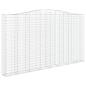 Preview: Gabionen mit Hochbogen 2 Stk. 400x30x220/240cm Verzinktes Eisen