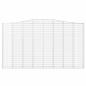 Preview: Gabionen mit Hochbogen 2 Stk. 400x30x220/240cm Verzinktes Eisen