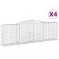 Preview: Gabionen mit Hochbogen 4 Stk. 400x50x120/140cm Verzinktes Eisen