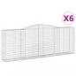 Preview: Gabionen mit Hochbogen 6 Stk. 400x50x140/160cm Verzinktes Eisen