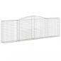 Preview: Gabionen mit Hochbogen 2 Stk. 400x30x120/140cm Verzinktes Eisen